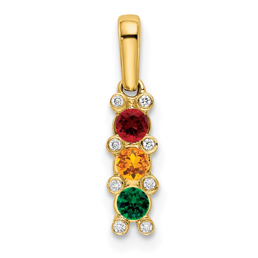 14K Family Jewelry Diamond Semi-Set Pendant - 3