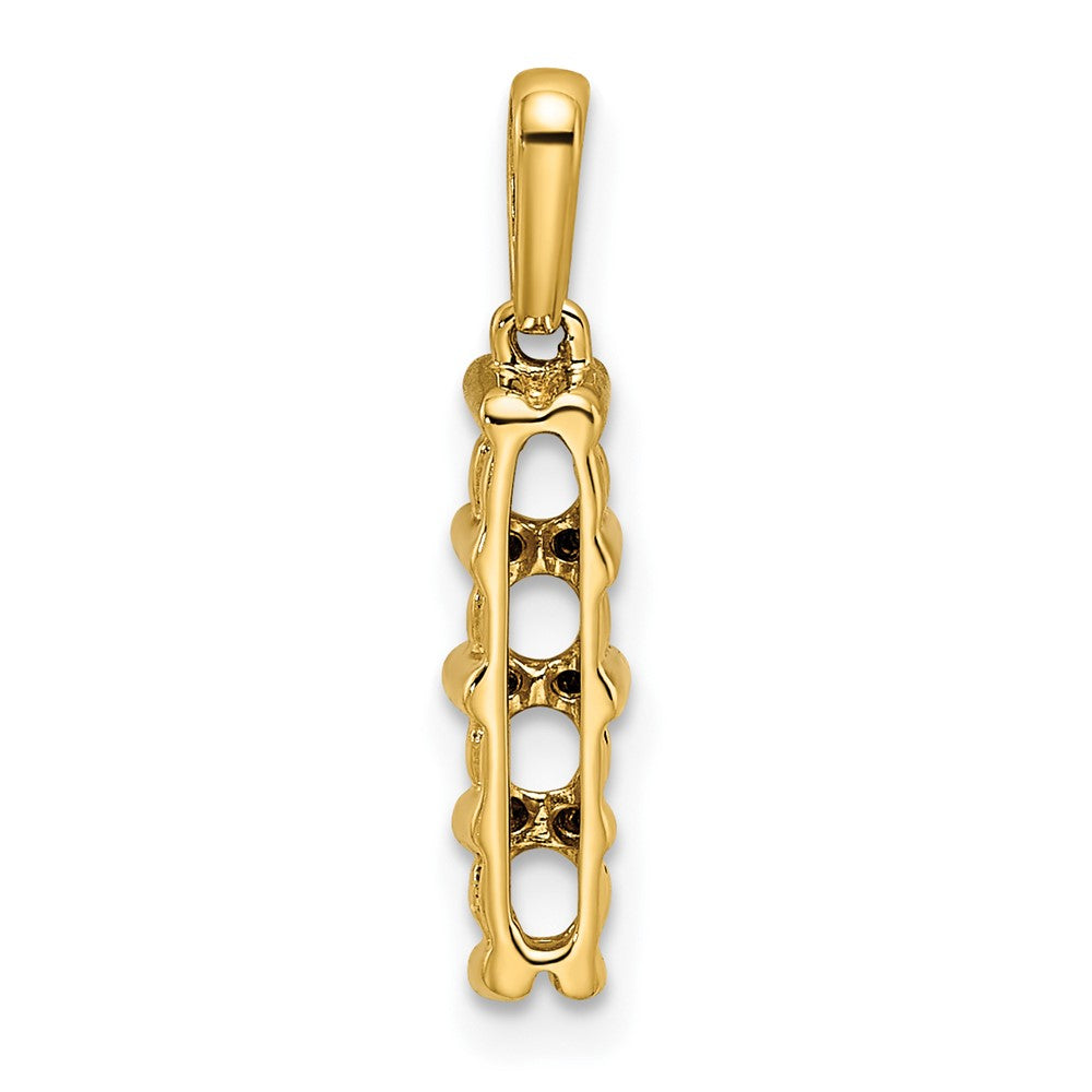 14K Family Jewelry Geniune Stone & Diamond Set Pendant - 8