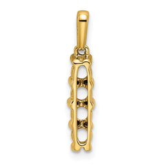 14K Family Jewelry Geniune Stone & Diamond Set Pendant - 8