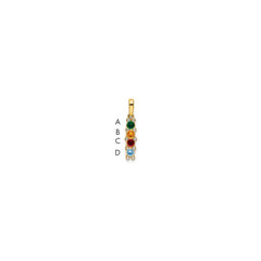 14K Family Jewelry Geniune Stone & Diamond Set Pendant - 8