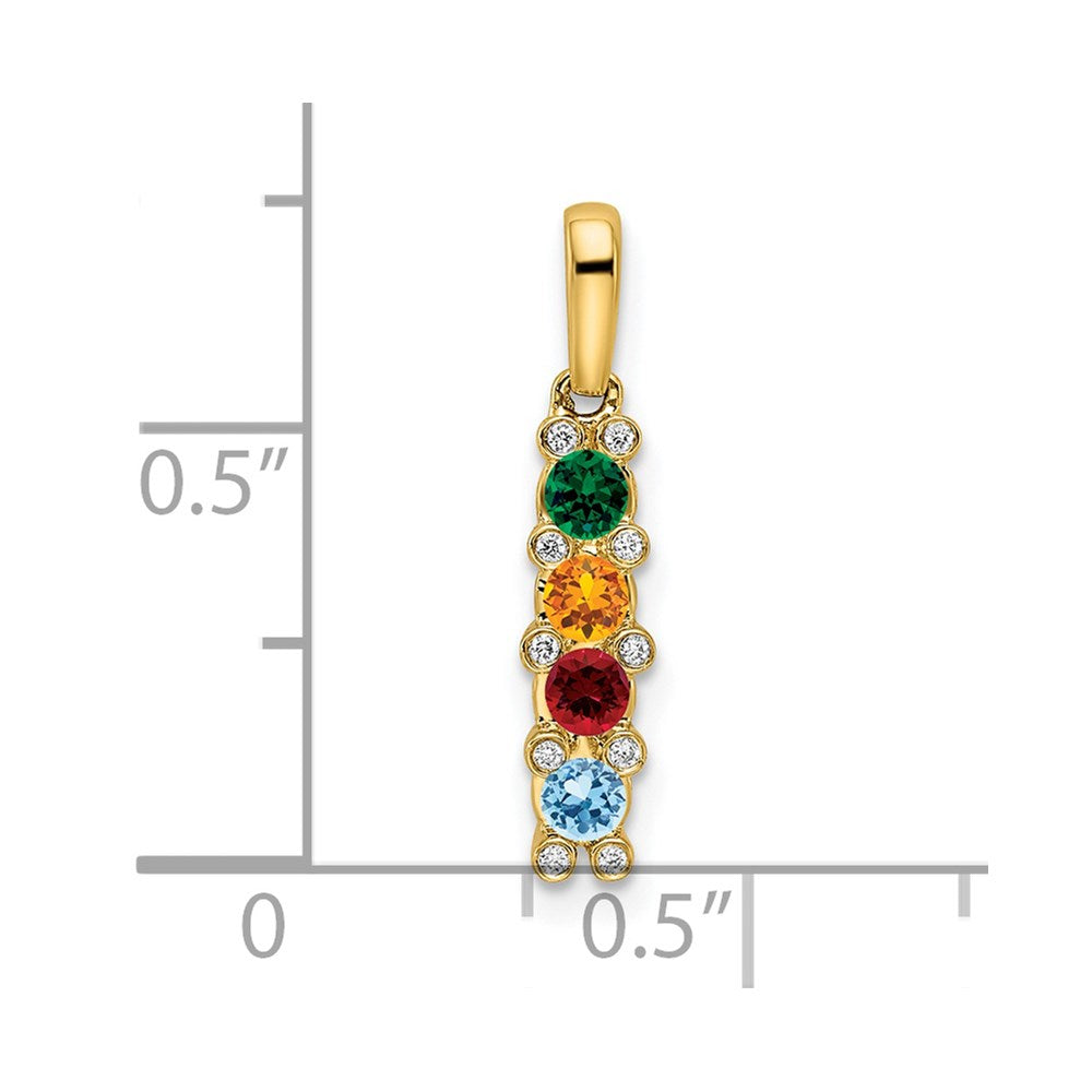 14K Family Jewelry Diamond Semi-Set Pendant - 6