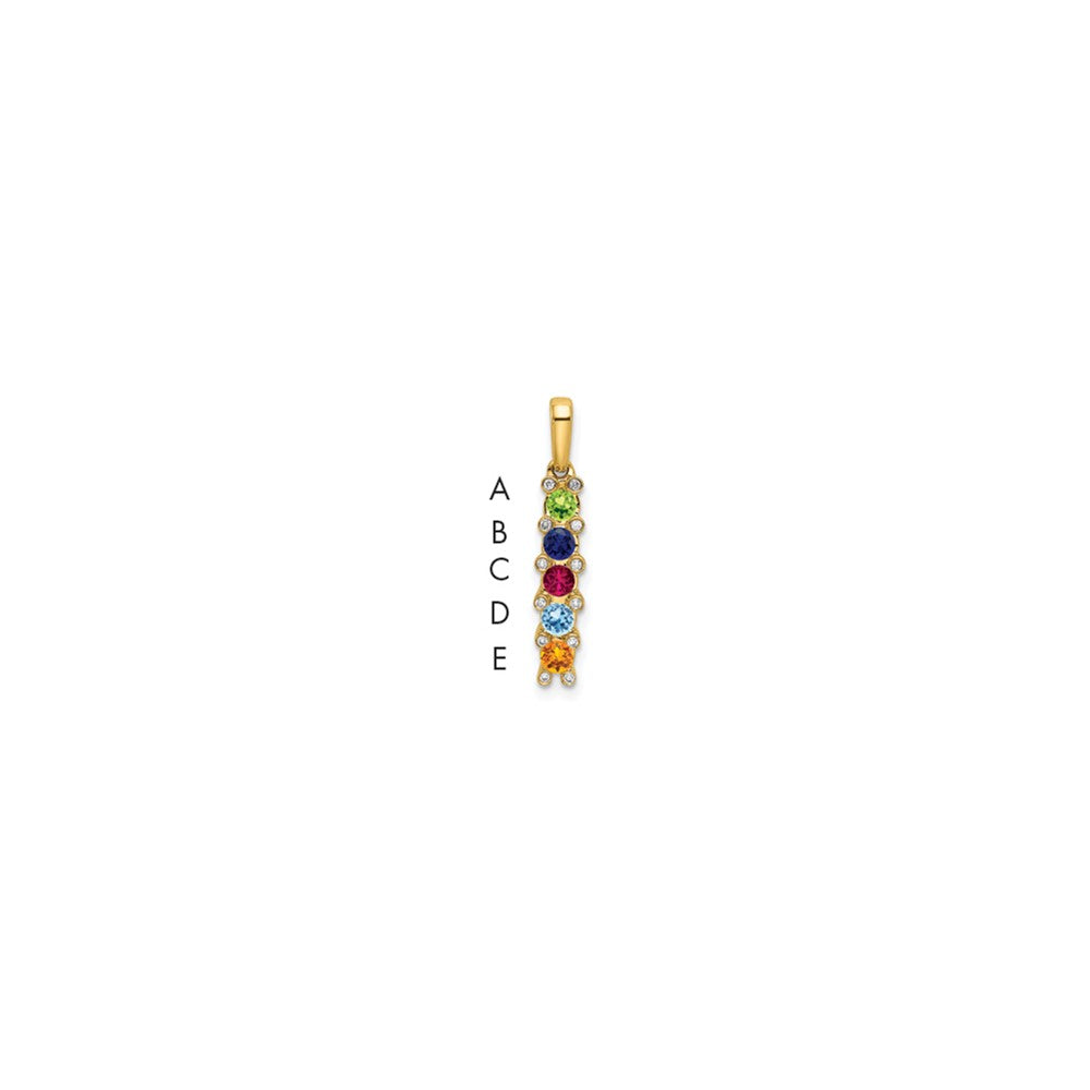 14K Family Jewelry Diamond Semi-Set Pendant - 4