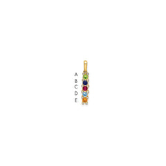 14K Family Jewelry Synthetic Stone & Diamond Set Pendant - 13