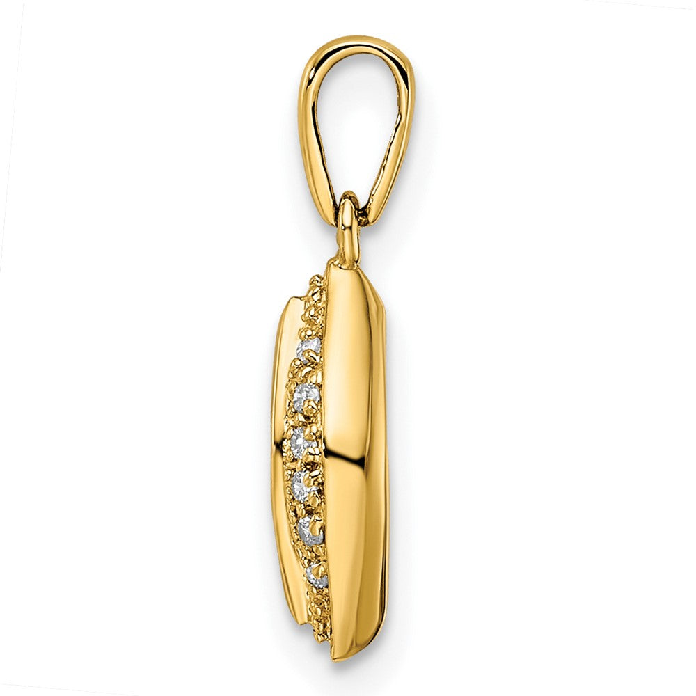 14K Family Jewelry Synthetic Stone & Diamond Set Pendant