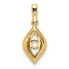 14KY Family Jewelry Genuine Stone & Diamond Set Pendant