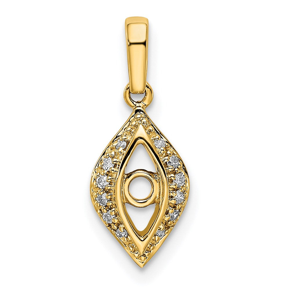 14KY Family Jewelry Genuine Stone & Diamond Set Pendant