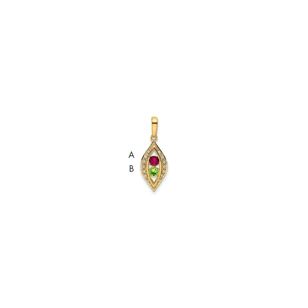 14K Family Jewelry Diamond Semi-Set Pendant - 13