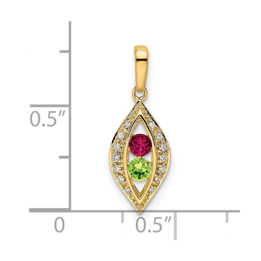 14K Family Jewelry Diamond Semi-Set Pendant - 13