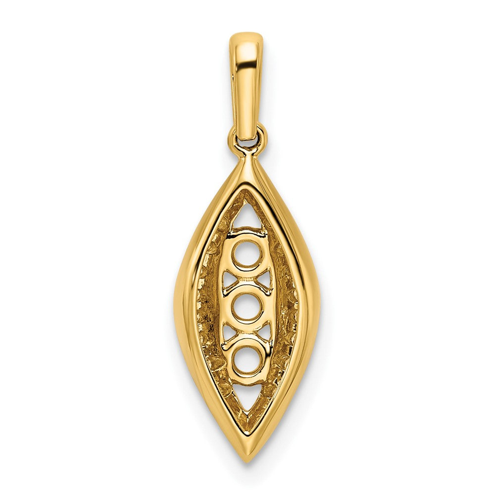 14K Family Jewelry Synthetic Stone & Diamond Set Pendant - 14
