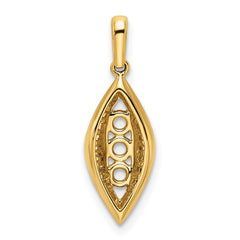 14K Family Jewelry Synthetic Stone & Diamond Set Pendant - 14