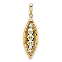 14K Family Jewelry Diamond Semi-Set Pendant - 8