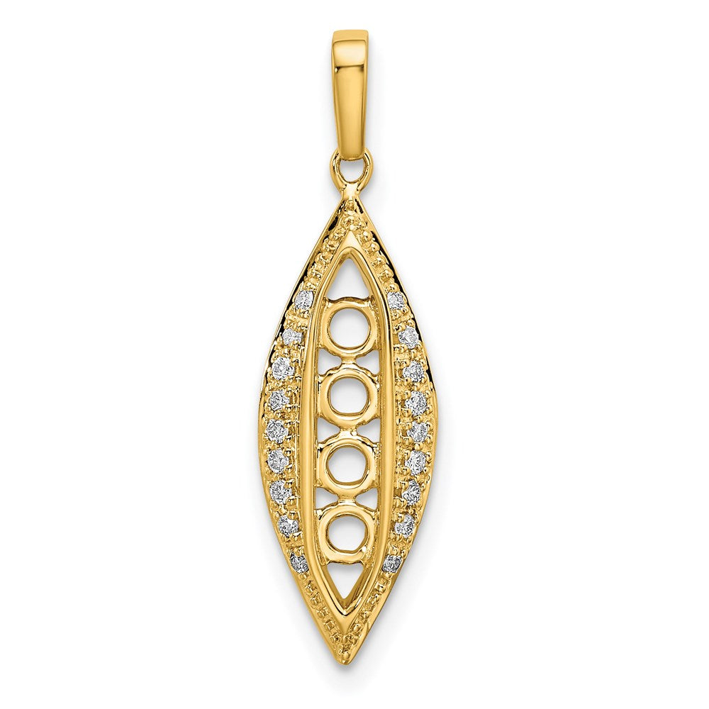 14K Family Jewelry Synthetic Stone & Diamond Set Pendant