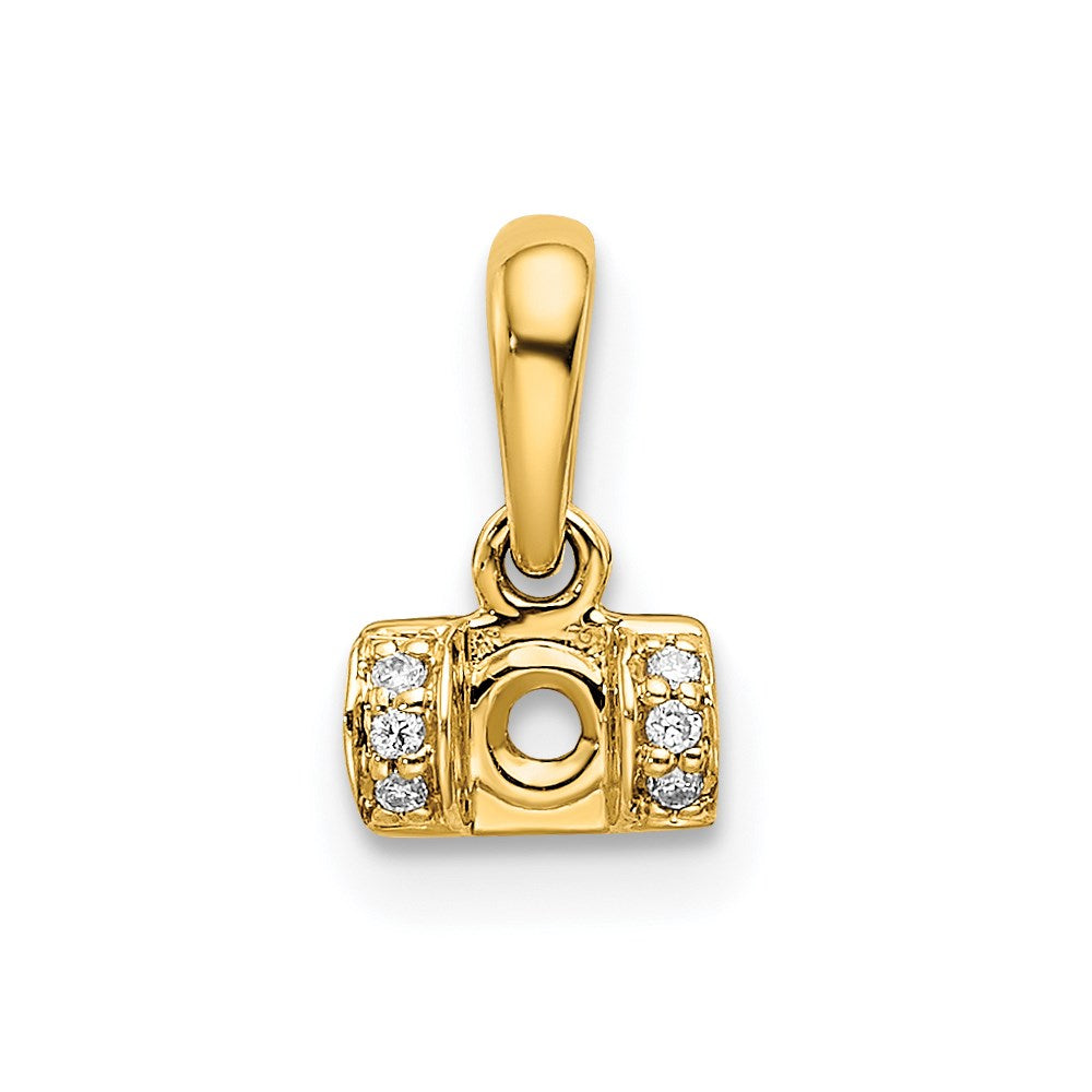 14K Family Jewelry Diamond Semi-Set Pendant - 10