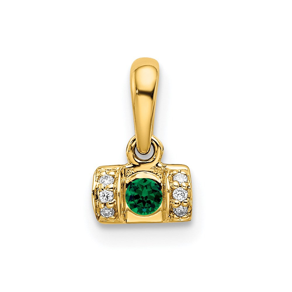 14K Family Jewelry Diamond Semi-Set Pendant - 10