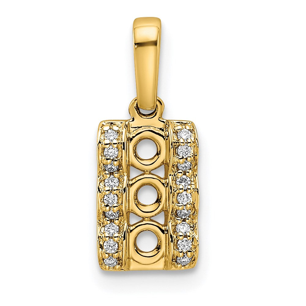 14K Family Jewelry Diamond Semi-Set Pendant - 14