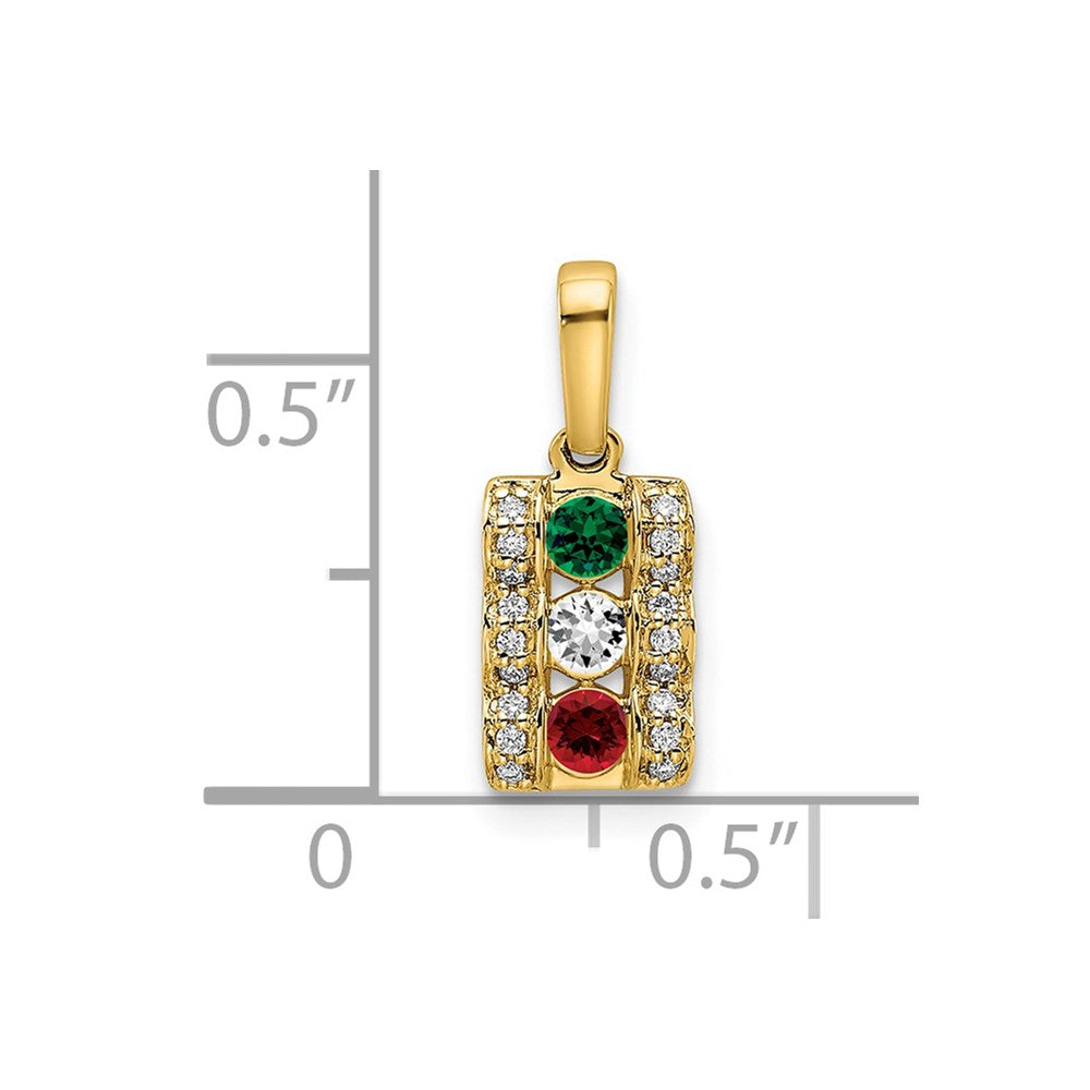 14K Family Jewelry Diamond Semi-Set Pendant - 14