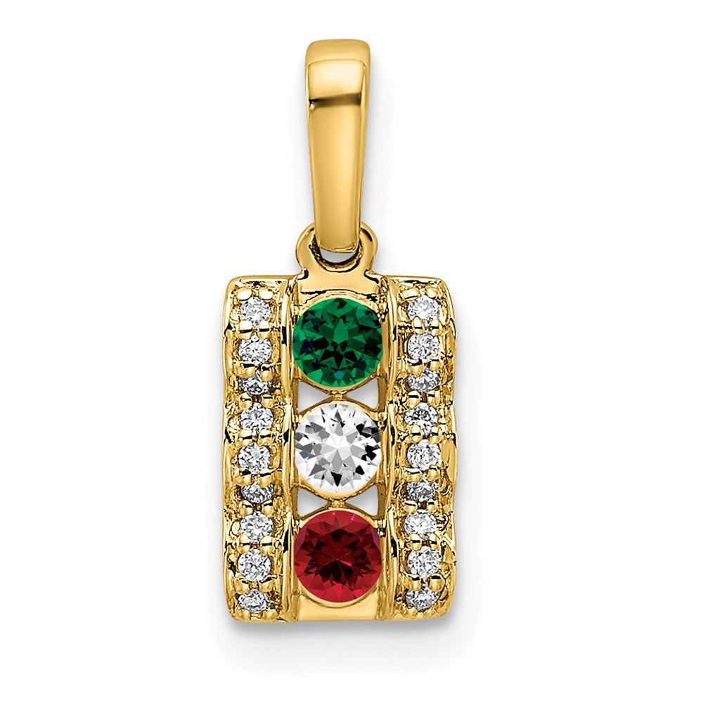 14K Family Jewelry Diamond Semi-Set Pendant - 14