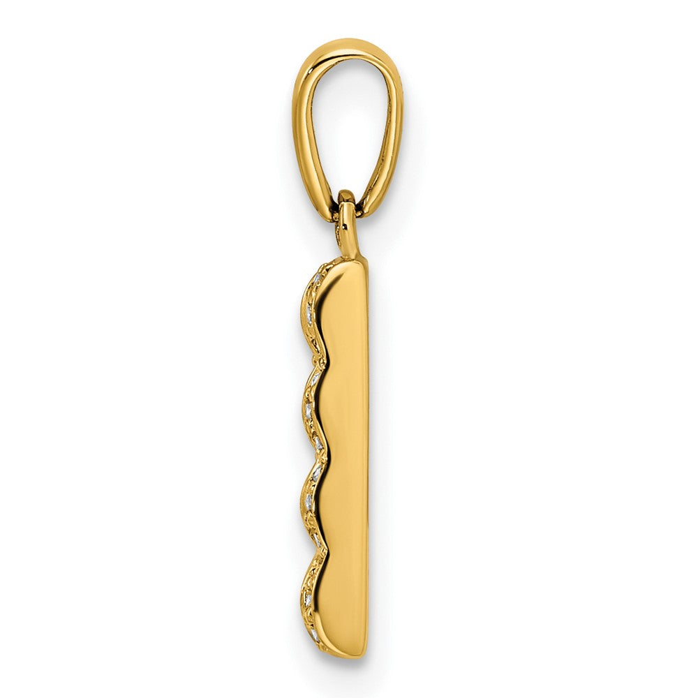 14K Family Jewelry Geniune Stone & Diamond Set Pendant - 6