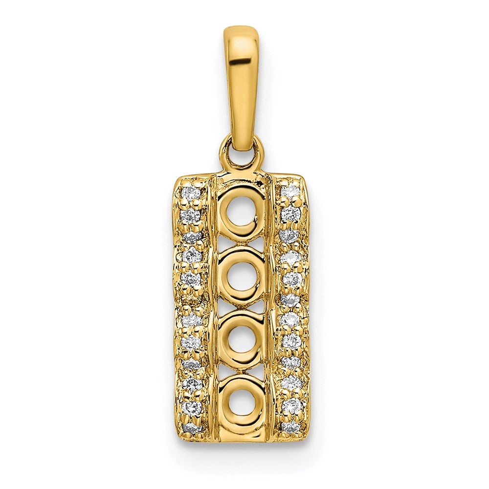 14K Family Jewelry Geniune Stone & Diamond Set Pendant - 6