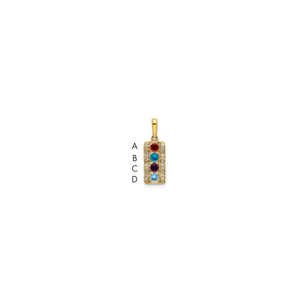14K Family Jewelry Diamond Semi-Set Pendant - 9