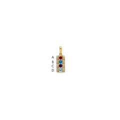14K Family Jewelry Geniune Stone & Diamond Set Pendant - 6
