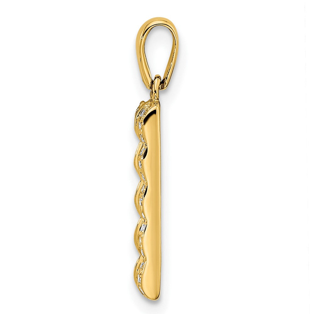 14K Family Jewelry Geniune Stone & Diamond Set Pendant - 11