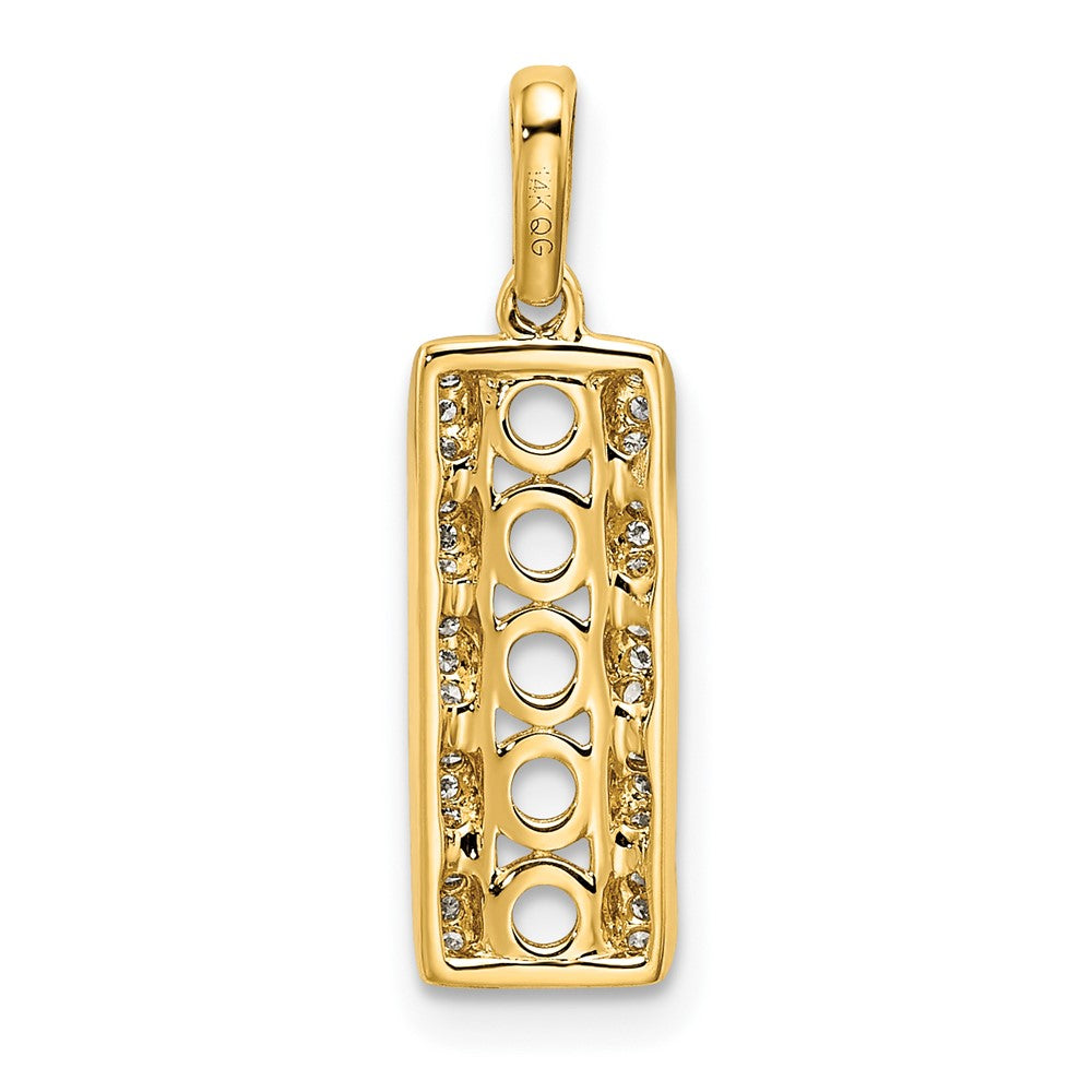 14K Family Jewelry Geniune Stone & Diamond Set Pendant - 11