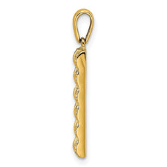 14K Family Jewelry Geniune Stone & Diamond Set Pendant - 7