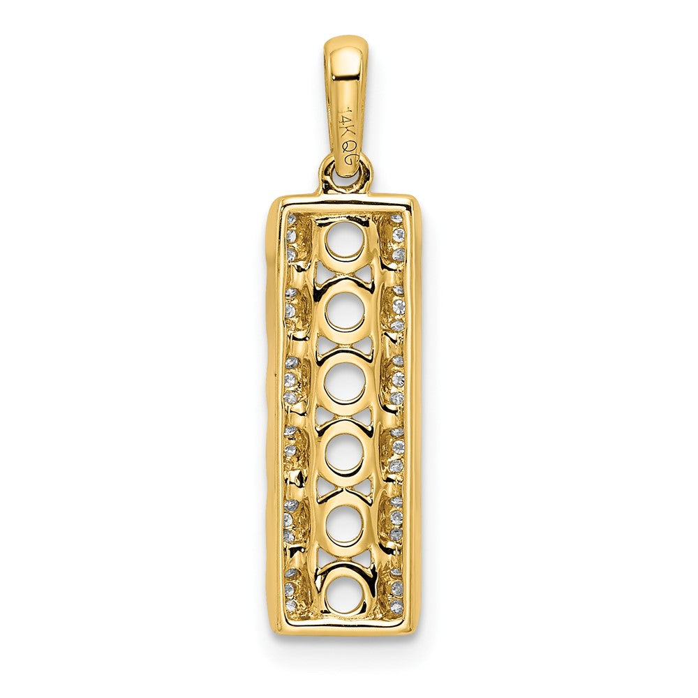 14K Family Jewelry Synthetic Stone & Diamond Set Pendant - 12