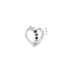 10kw Synthetic Diamond Family Heart Slide - 2