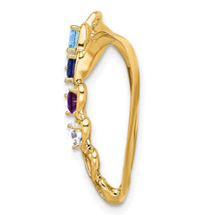 14k Synthetic Diamond Family Heart Slide - 7