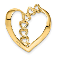 14k Synthetic Diamond Family Heart Slide - 4