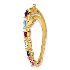 14k Synthetic Diamond Family Heart Slide - 6