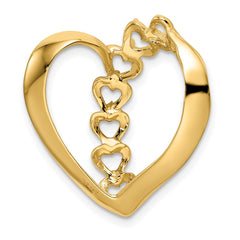 14k Synthetic Diamond Family Heart Slide - 6