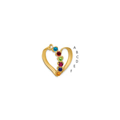14k Synthetic Diamond Family Heart Slide - 6