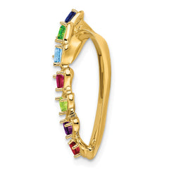 14k Polished 7-Stone Mothers Heart Slide Mounting
