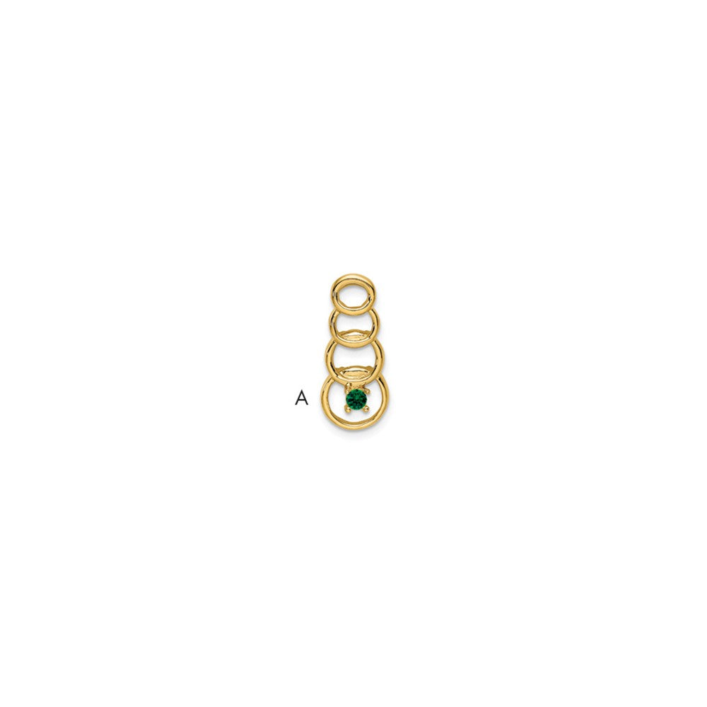 14k 1 Genuine Stone Family Pendant - 3
