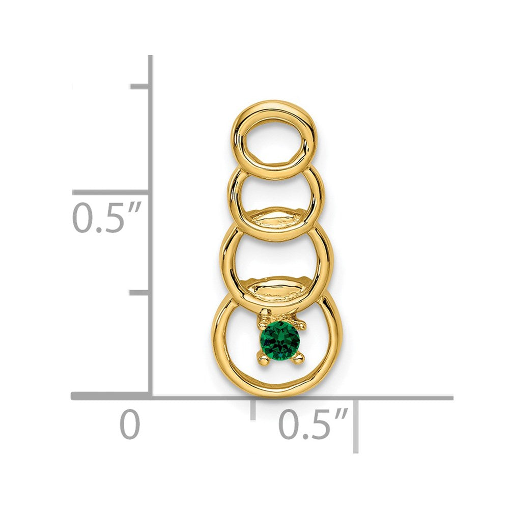 14k 1 Synthetic Stone Family Pendant - 4