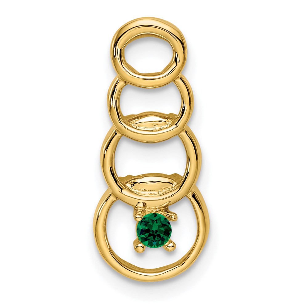 14k 1 Synthetic Stone Family Pendant - 4