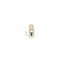 14k 2 Synthetic Stone Family Pendant - 2