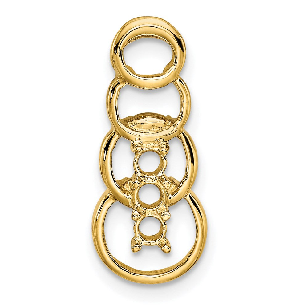 14k 3 Synthetic Stone Family Pendant - 4