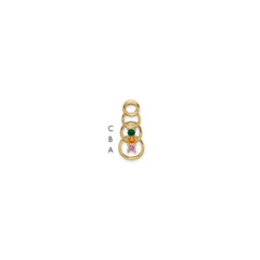 14k 3 Synthetic Stone Family Pendant - 4