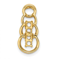 14k 4 Synthetic Stone Family Pendant - 2
