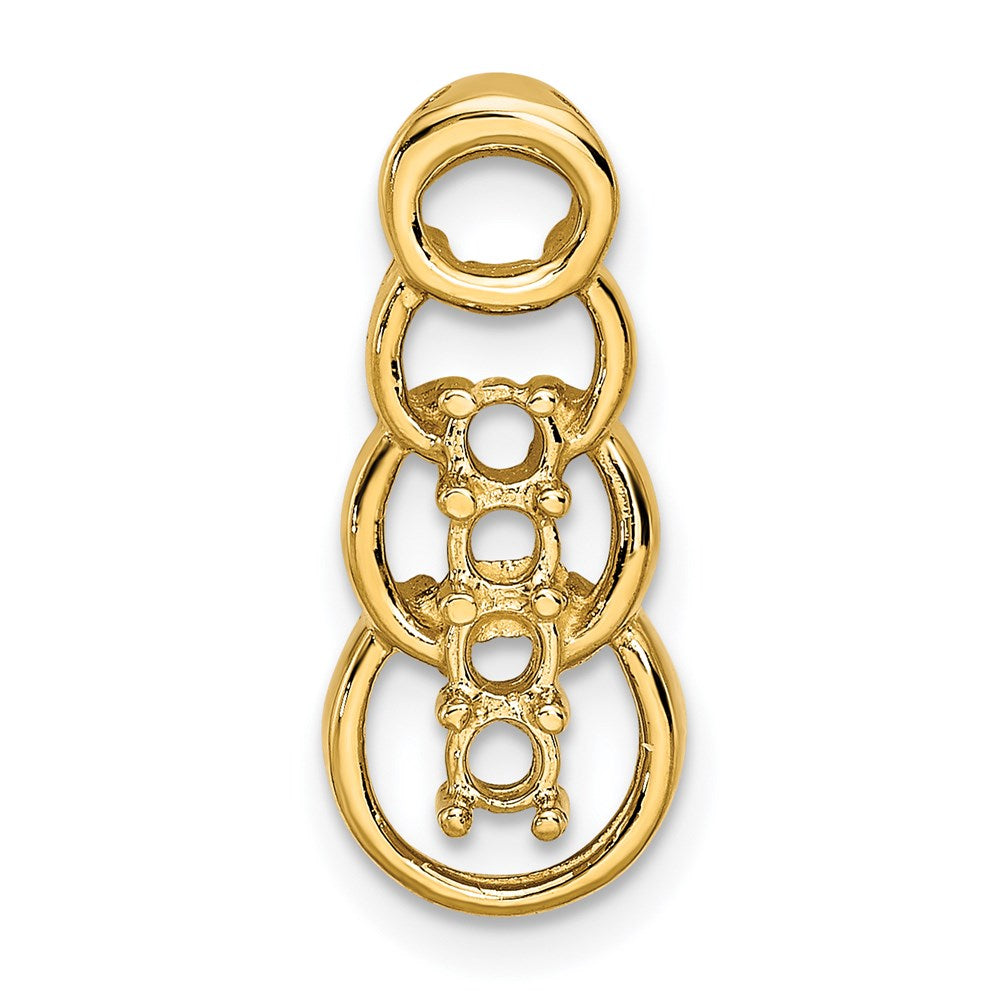 14k 4 Genuine Stone Family Pendant - 3