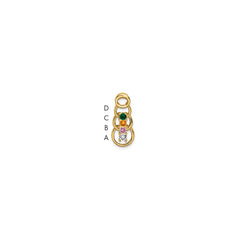 14k 4 Genuine Stone Family Pendant