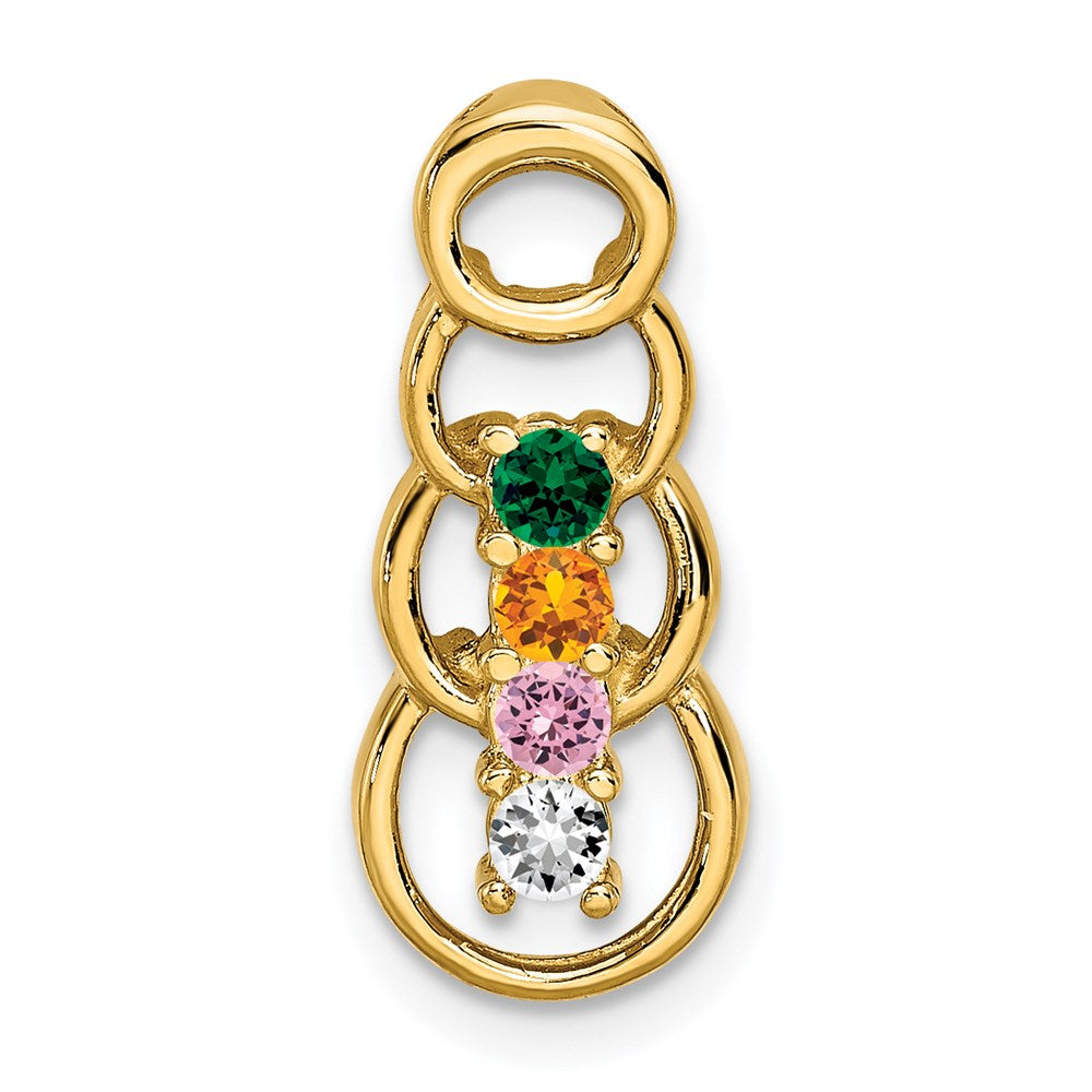 14k 4 Genuine Stone Family Pendant