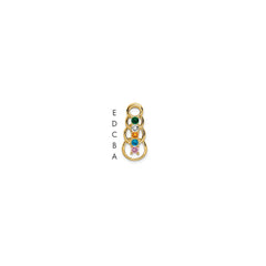 14k 5 Synthetic Stone Family Pendant - 2
