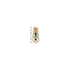 14ky 6 Genuine Stone Family Pendant - 2