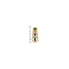 14k 7 Genuine Stone Family Pendant - 4