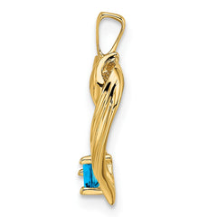 14k 1 Genuine Stone Family Pendant - 4